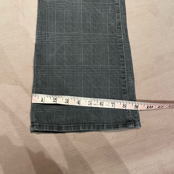 FRAME Le Crop Mini Boot checked mid-rise kick-flare jeans size 33 glen plaid - Picture 10 of 16